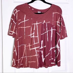 Anthropologie AKEMI burgundy Abstract Blouse